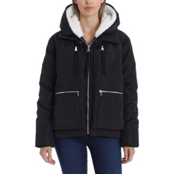 Bagatelle Zippered Pocketed Utility Faux Fur Water Resistant Jacket - Picture 4 of 7